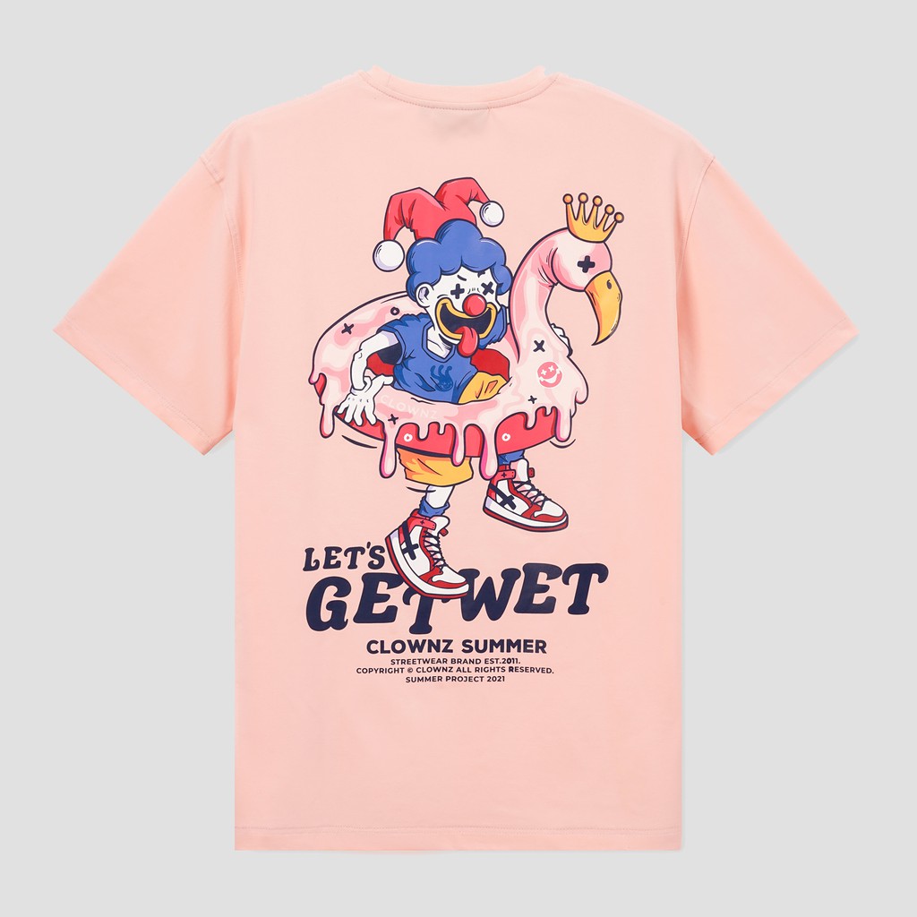 [FULLTAG CHÍNH HÃNG] Áo thun tay lỡ unisex ClownZ Let's Get Wet T-shirt form rộng, chất cotton màu pastel | BigBuy360 - bigbuy360.vn
