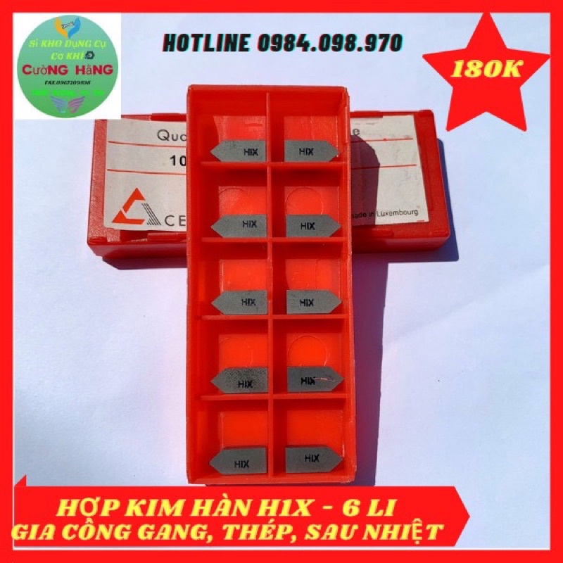 Mảnh tiện hợp kim hàn H1X 6 li gia công đồ cứng - cơ khí cường hằng