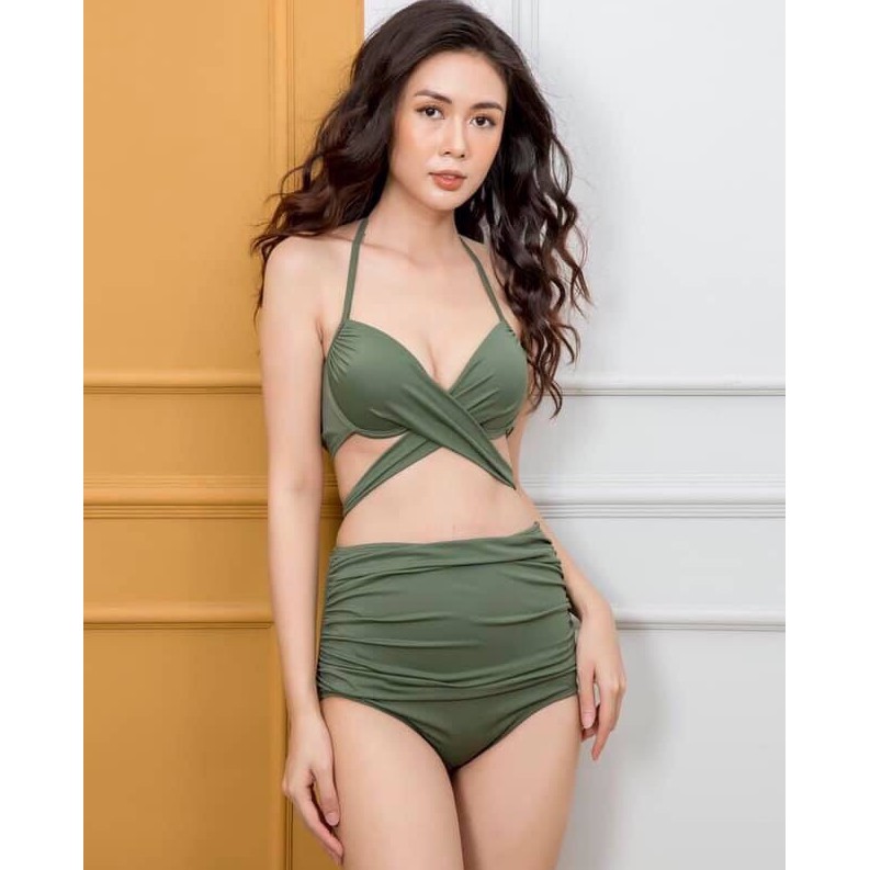 Bikini Hai Mảnh Cạp Cao Dây Buộc Ngang Lưng HANNI101 Freesize