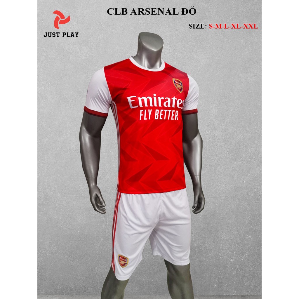 Bộ quần áo đá banh Arseanl đỏ sân nhà mới 2021