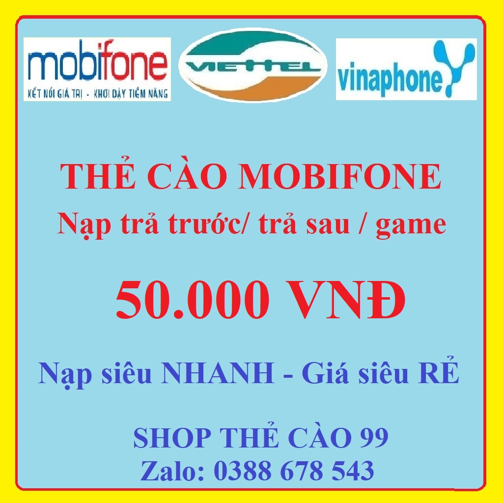 Thẻ Cào Mobifone 50K Siêu Rẻ