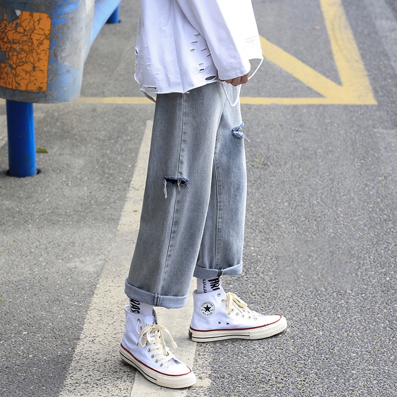 Quần jeans AOKANG dài 9 tấc thời trang phong cách Hàn Quốc cho nam