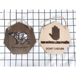 Bảng gỗ Xin đừng làm phiền - Don't Disturb treo cửa phòng trang trí thêm nơi làm việc