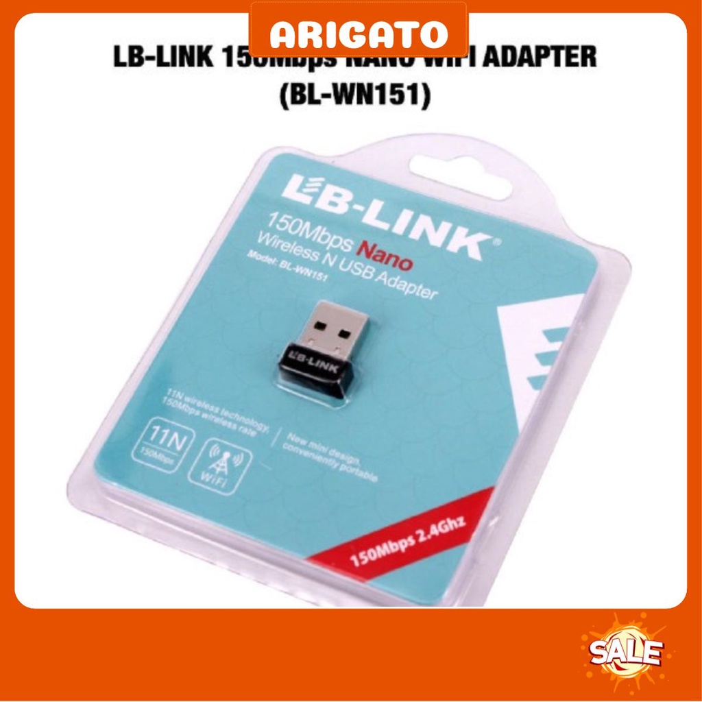 Bộ thu wifi usb thu wifi LB-Link 150Mbps tăng tốc độ wifi cho laptop pc thiết kế nhỏ gon bảo hành 6 tháng ARIGATO
