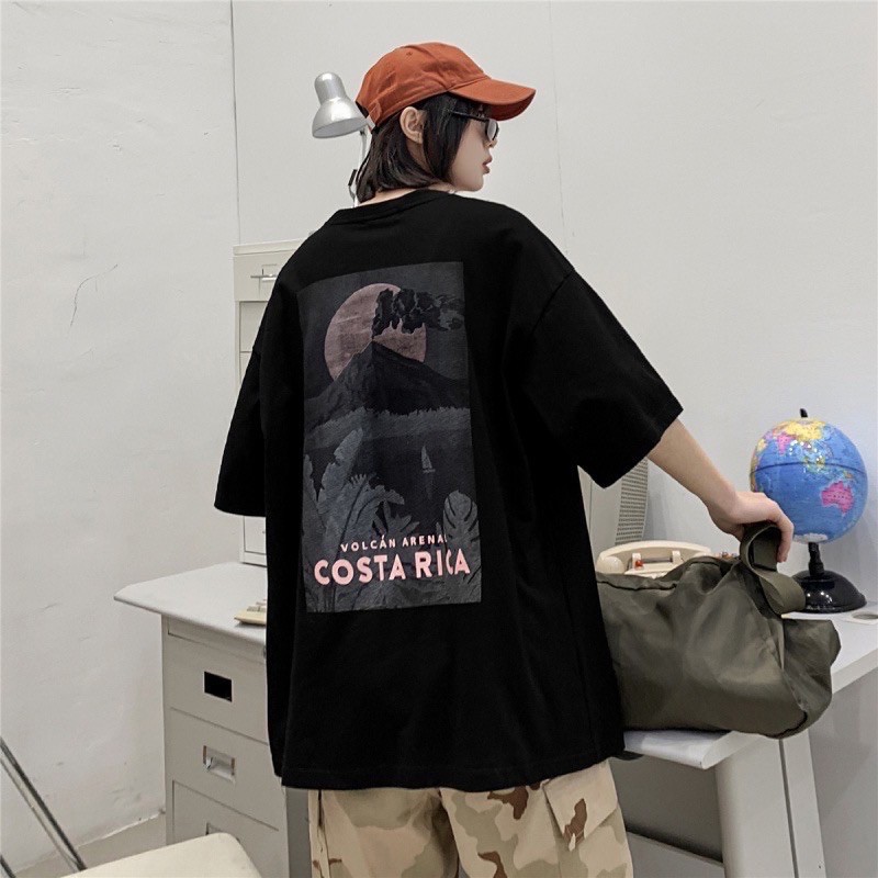 Áo Thun Tay Lỡ Unisex COSTA RICA màu ĐEN/TRẮNG 🦋/Nam nữ unisex/FREESHIP 99K ❤️