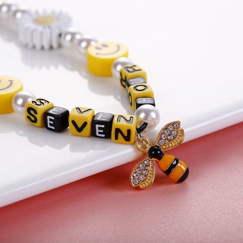 Dây chuyền và vòng tay Unisex Mặt cười, Hoa cúc, Ong phong cách Hiphop cá tính - NL154 - Aluha