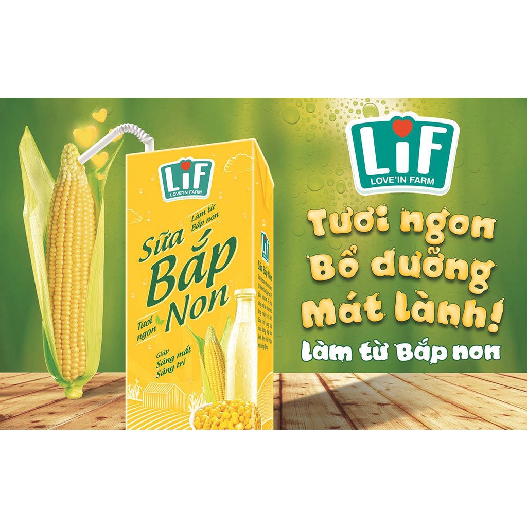 Lốc 4 hộp sữa bắp non LiF 180ml