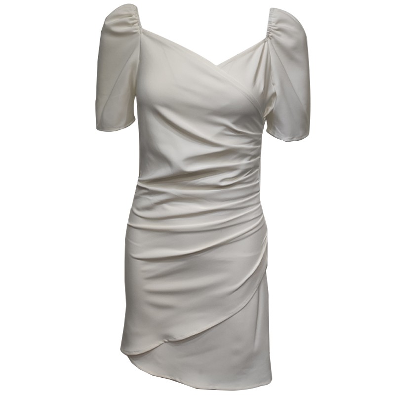 Đầm Nữ Cổ V Tay Bồng Nhún Eo Thiết Kế Sang Trọng | BigBuy360 - bigbuy360.vn