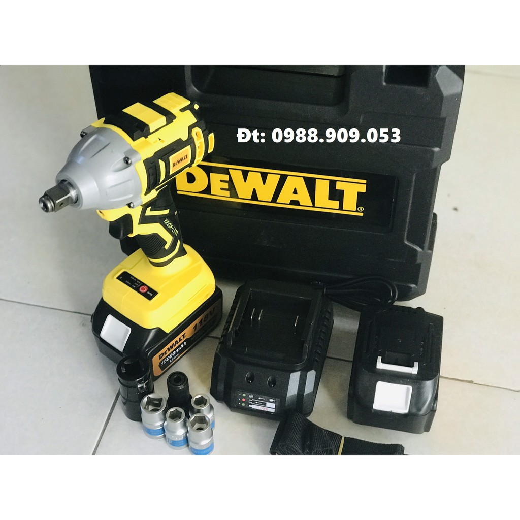 Máy Siết Bulong-Máy Bắn Vít DEWALT 118V Không Chổi Than Tặng kèm 5 bộ khẩu + 1 đầu chuyển bắt vít