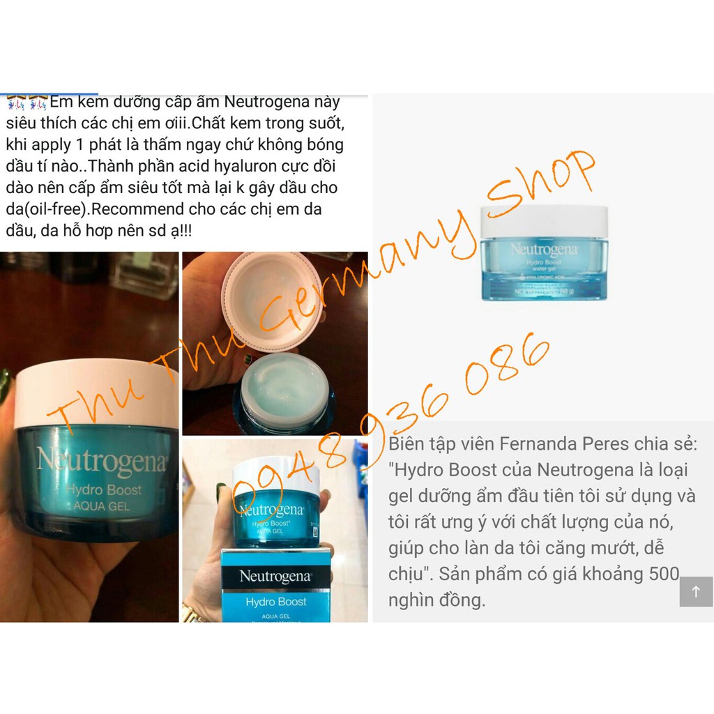 VỢT SALE (có bill+review) Kem dưỡng ẩm cấp nước hàng đầu cho da Neutrogena Hydro Boost