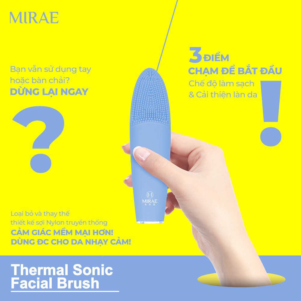 Máy Rửa Mặt MIRAE - Chính Hãng Bảo Hành 1 Năm - MIRAE THERMAL SONIC FACIAL BRUSH - NEW HOT 2021