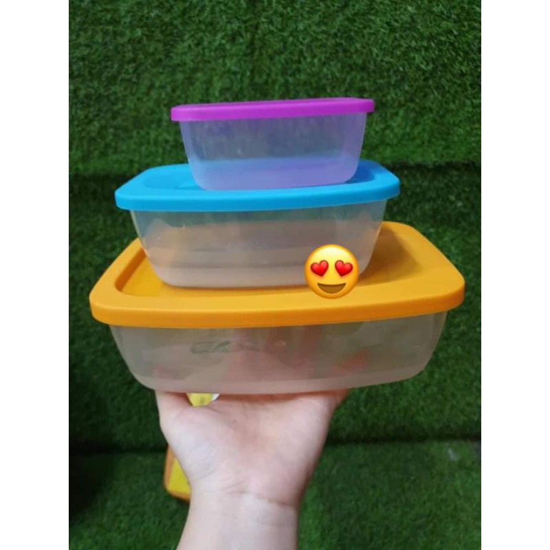 Bộ 3 hộp nhựa sắc màu ấn độ