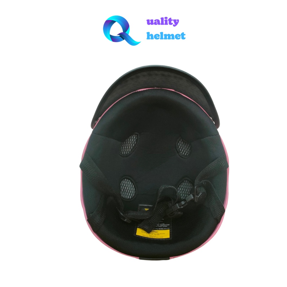Mũ bảo hiểm nón sơn nửa đầu 1/2 cao cấp màu hồng có lỗ thông gió hàng chính hãng