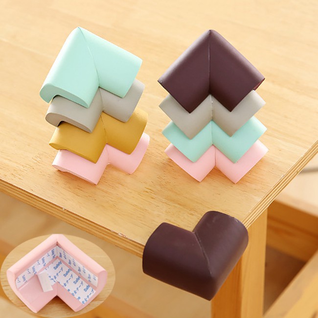 Set 4 Miếng Mút Xốp Bọc Cạnh Bàn Mềm Chặn Góc Bàn An Toàn Cho Bé Kèm Keo Dán