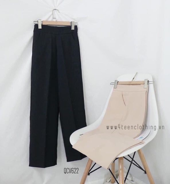 Quần ống rộng cúc + khoá sườn