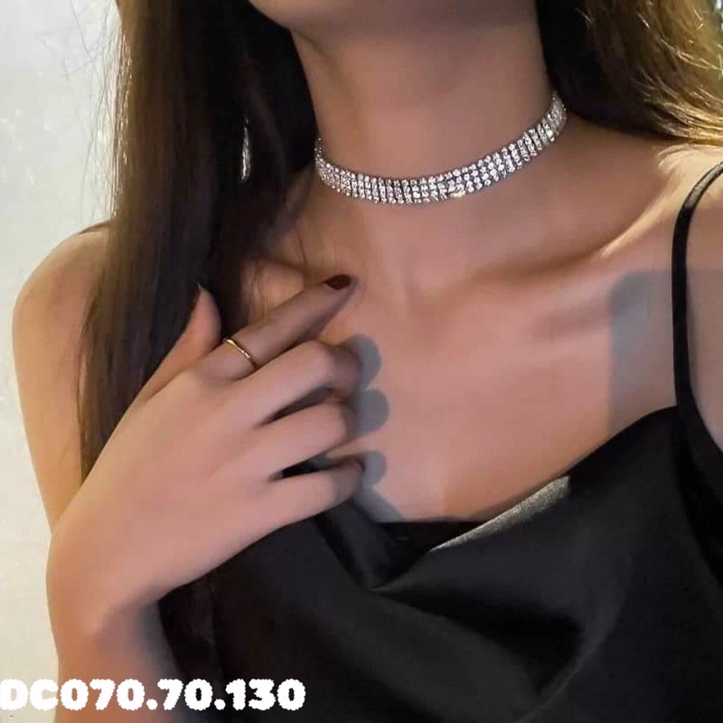 vòng choker nhiều kiểu đính đá phong cách sang trọng