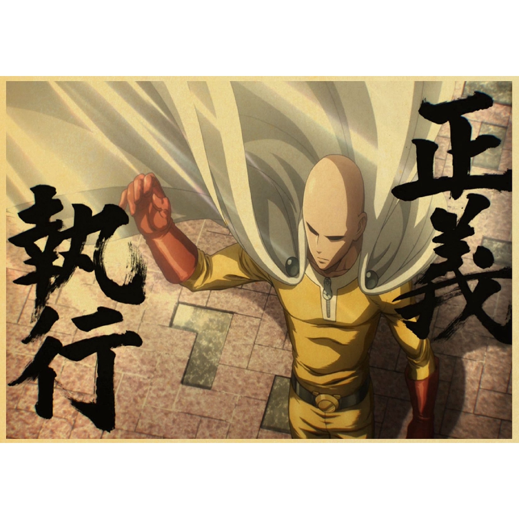 Áp Phích Trang Trí Nội Thất Hình One Punch Man Saitama