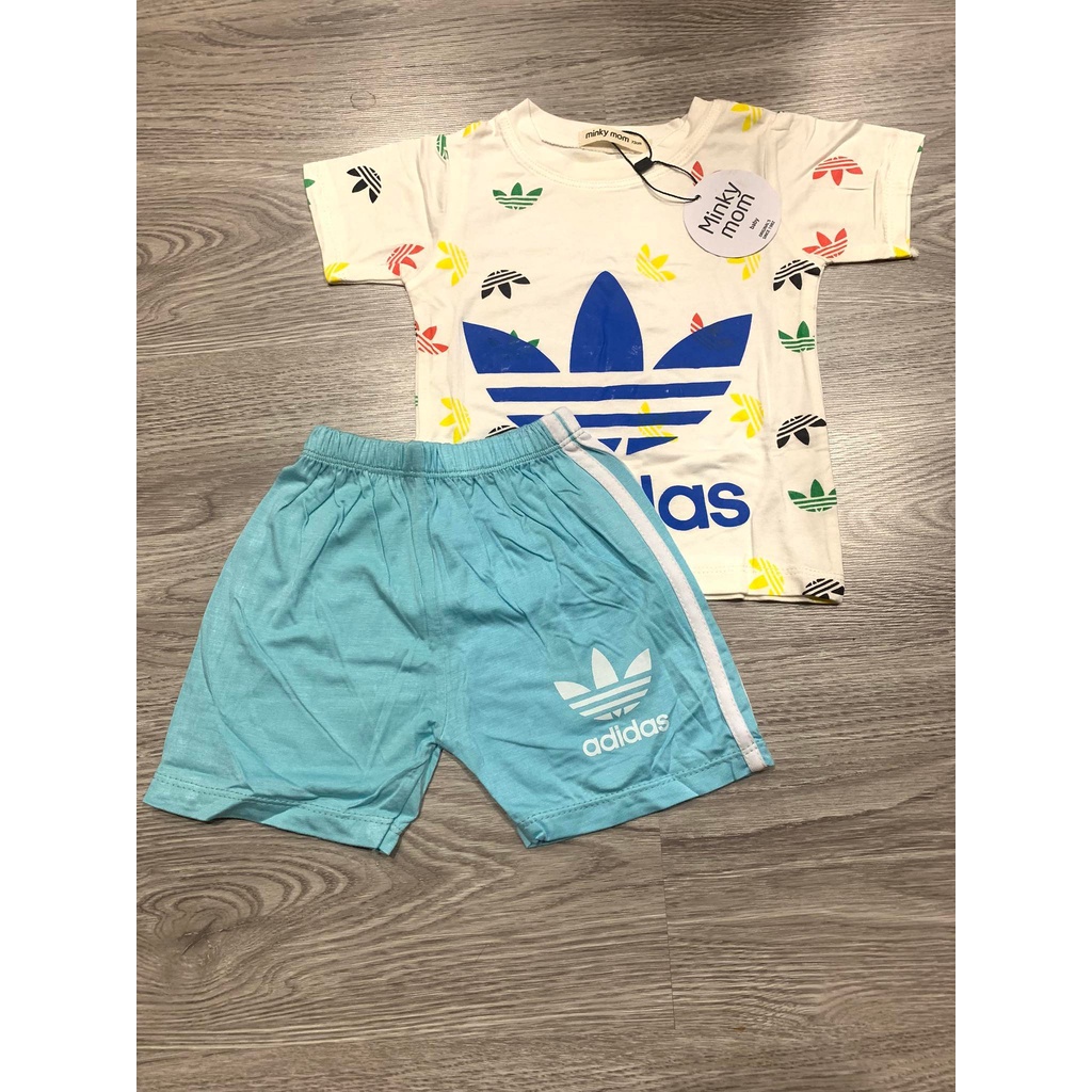 Bộ cộc tay Thun Lạnh Minky Mom bé trai bé gái size 6-18kg💖 Bộ ngắn tay Adidas cho bé trai bé gái thun lạnh cao cấp