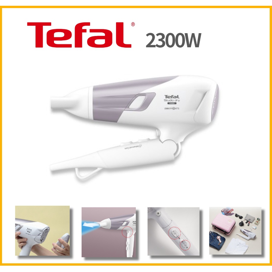 Máy Sấy Tóc Màu Tím Có Thể Gập Lại Nhanh Khô Tefal HV5894 2300W