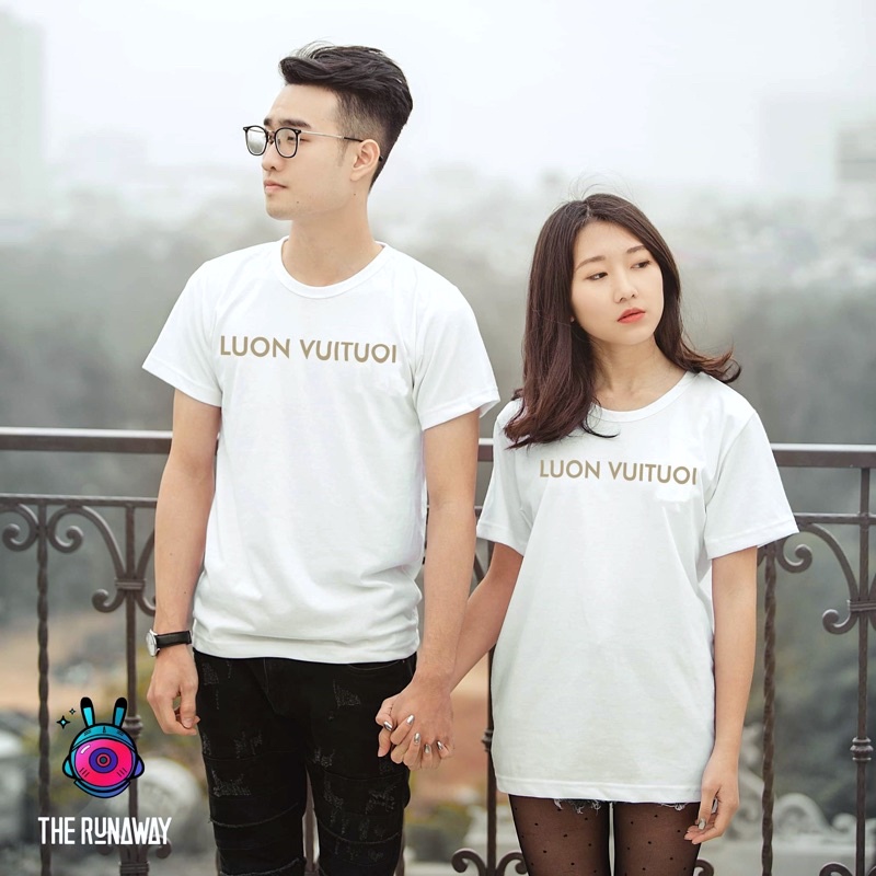 Áo phông Funny Logo:  Luonvuituoi  100% Cotton cho Nam/ Nữ by The Runaway