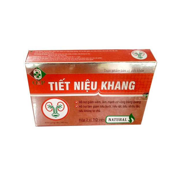 TIẾT NIỆU KHANG-Giảm viêm đường tiết niệu, giảm chứng tiểu buốt, tiểu rắt, tiểu đêm... hộp 20 viên.