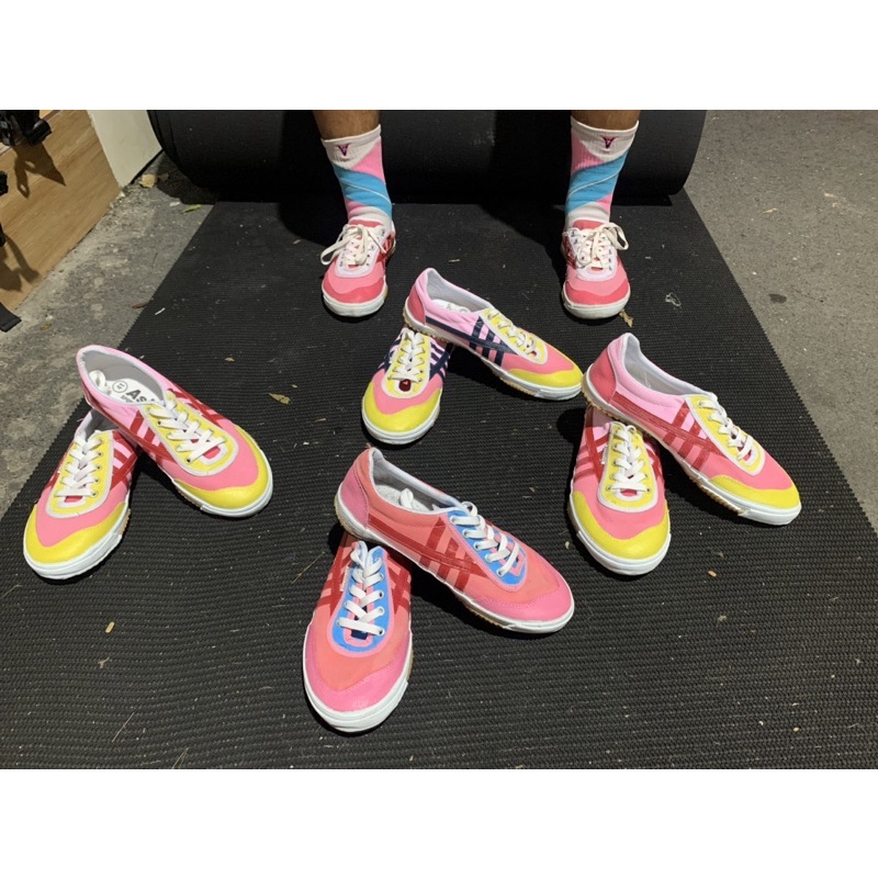 Giày bata asia đế cao su - tô màu hồng pastel đẹp - tập luyện và thi đấu thể thao