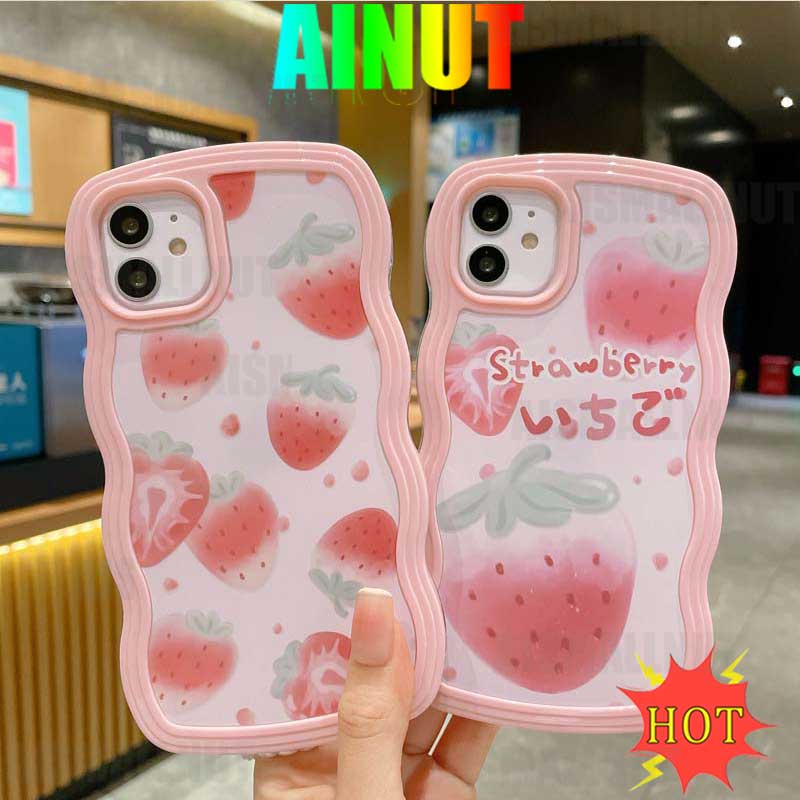 Ốp Điện Thoại TPU Silicon Mềm Chống Bụi Bẩn Chống Sốc In Họa Tiết Dâu Tây Cho IPhone 13 11 12 Pro Max 7 8 Plus X XR XSMAX