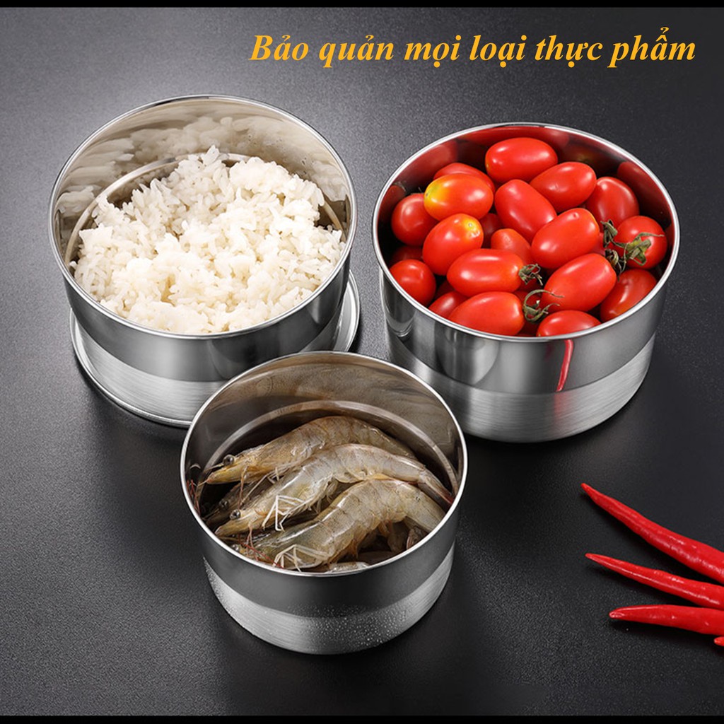 Bộ thau rổ Inox cao cấp có bàn nạo đa năng - có thể dùng đun trên bếp