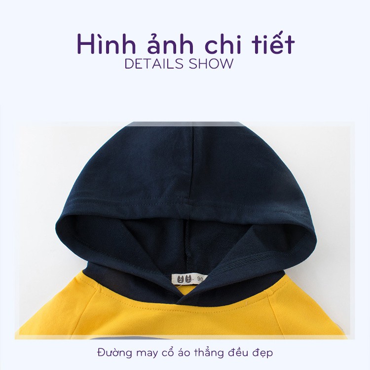 Bộ nỉ Hoodie bé trai 27KIDS bộ nỉ da cá họa tiết đáng yêu cho bé chất cotton hàng xuất Âu Mỹ