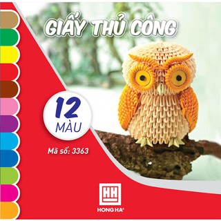 giấy thủ công Hồng Hà 12 màu khổ vuông