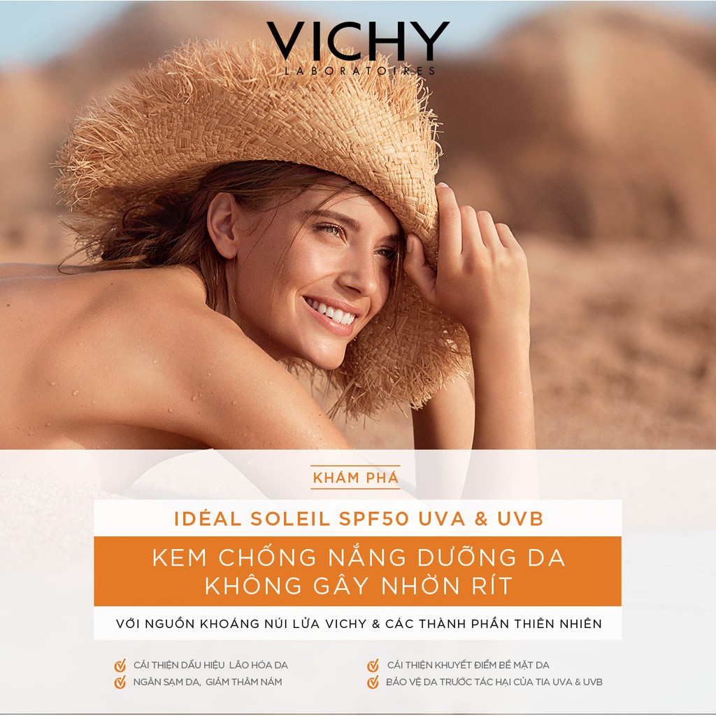 Bộ Sản Phẩm Vichy Box Refresh Làm Sạch &amp; Chống Nắng Dưỡng Da 2 Món