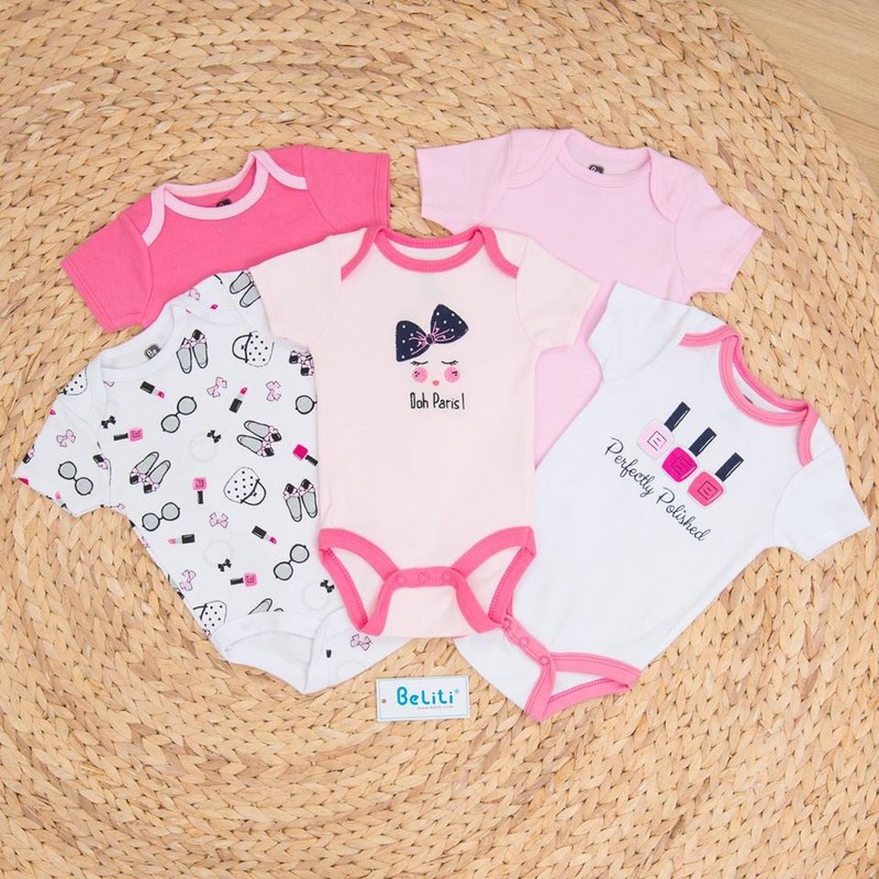 SÉT 5 BODY SUIT BELITI XUẤT MỸ CHO BÉ TRAI BÉ GÁI TTS197