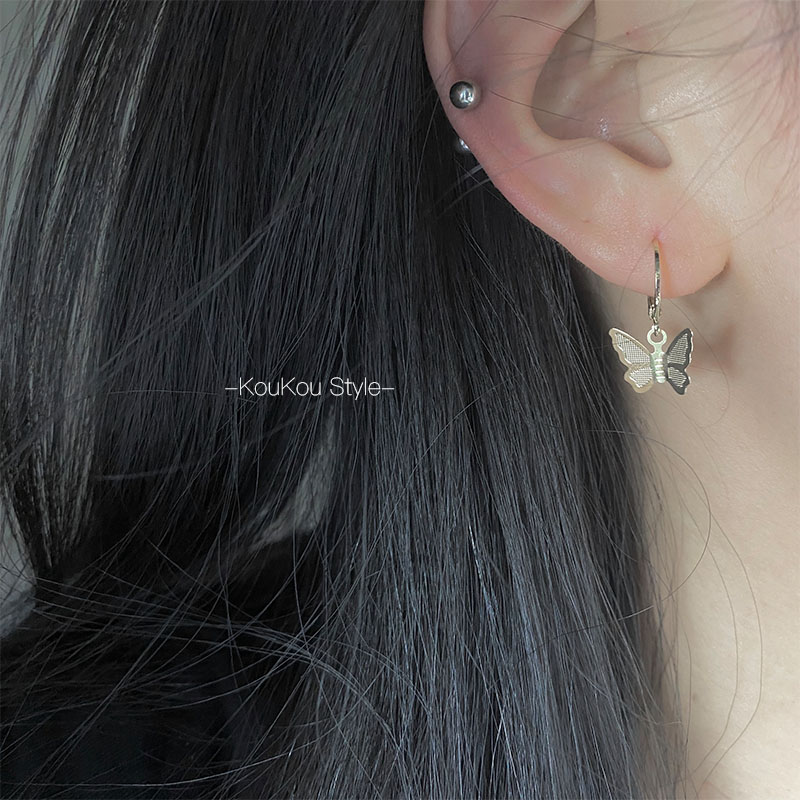 Bông tai 19934 hình bướm đơn giản phong cách cá tính thường ngày dễ phối đồ