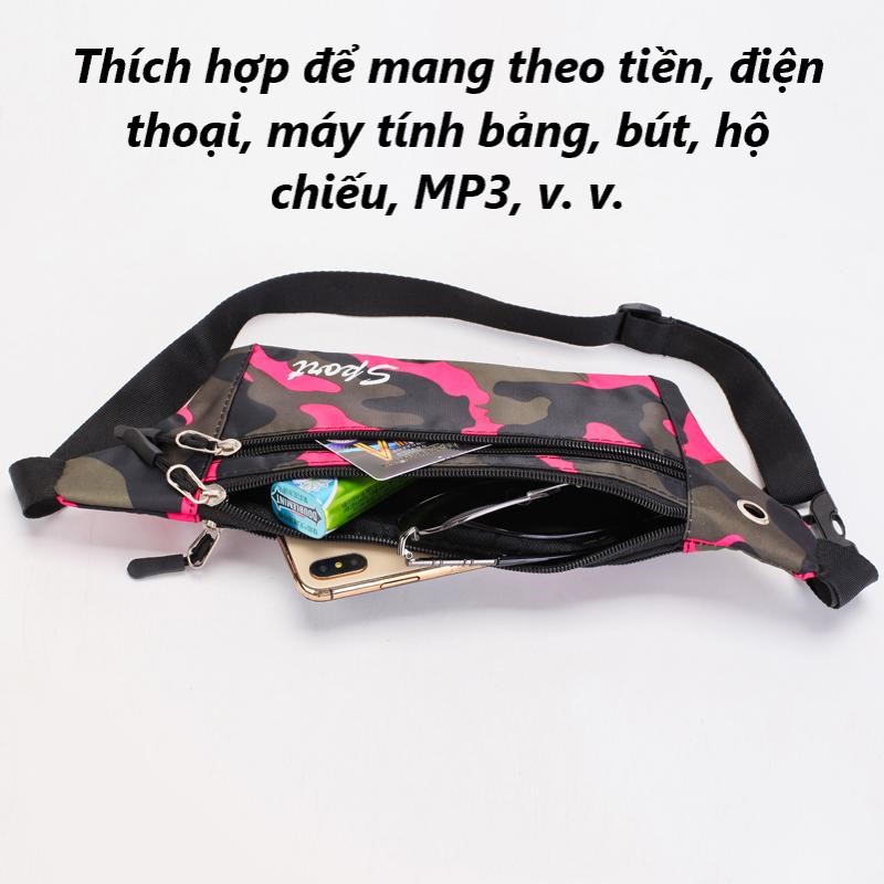 Túi đeo chéo nam nữ Unisex phong cách thời trang Hàn Quốc cao cấp - Chống thấm nước - Có lỗ luồn tai nghe - Túi bao tử