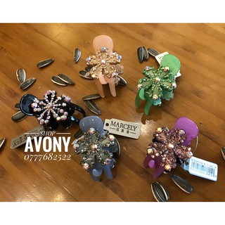 Kẹp tóc càng cua 3 răng đính đá Marcely (Marshily) hình hoa 5 cánh