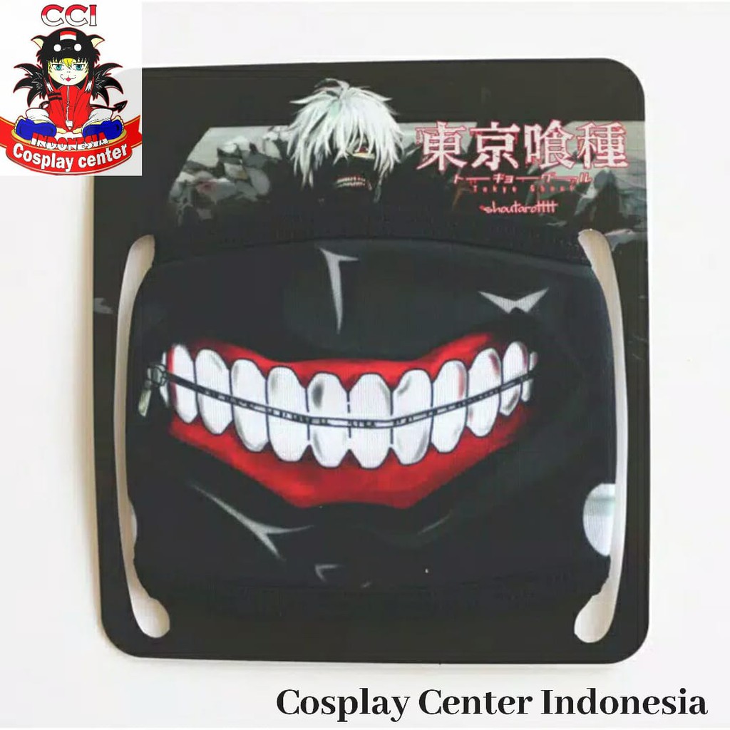 Khẩu trang Kaneki có khóa kéo chất liệu Cotton nhập khẩu từ Tokyo Ghoul