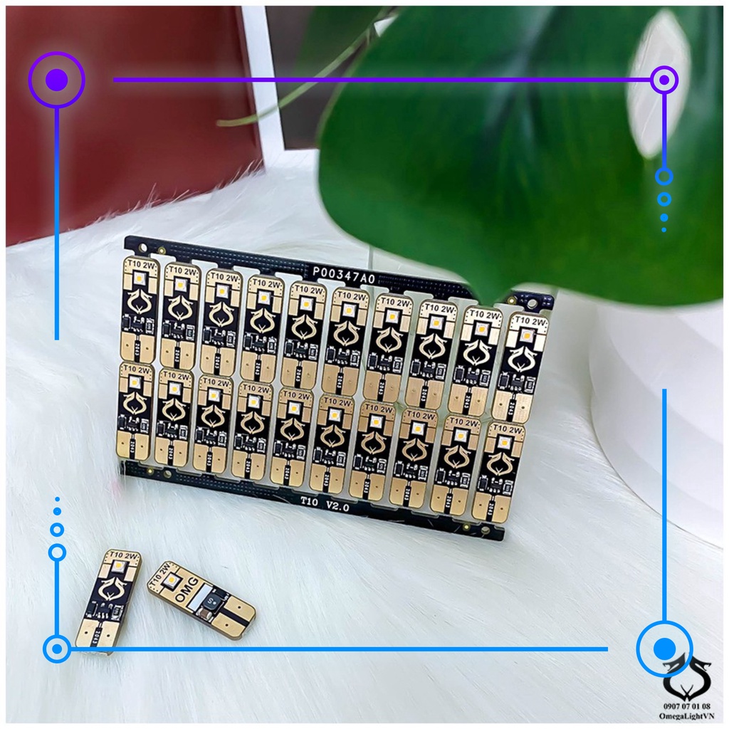 Bóng led T10_OMG thay demi, xinhan, soi bảng số