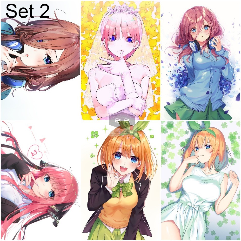Bộ 6 Áp phích - Poster Anime Nhà Có 5 Nàng Dâu – Go Tobun No Hanayome  - A3,A4,A5