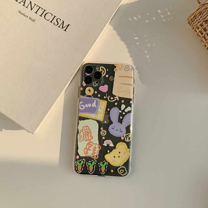 ốp iphone 11 Ốp lưng silicon hình thỏ hoạt hình đáng yêu cho iPhone 11 Pro Max X Xr Xs Max 7 8 Plus Se 2020 12 pro max 12 mini 13 pro max 13 mini