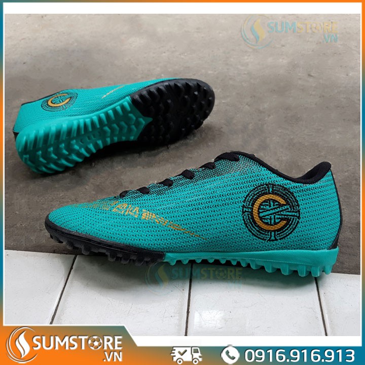 Giày Đá Banh Mer CR7 Mới Nhất - Xanh Lá Đen (Đã Khâu Mũi)