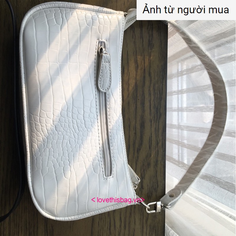 Túi Xách Đeo Vai Màu Đen Có Khóa Kéo Phong Cách Pháp Thời Trang Cho Nữ