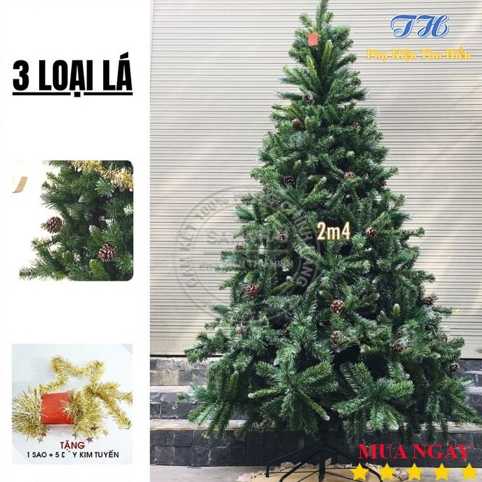 Cây Thông Noel 90cm,1m2, 2m, 2m1, 2m4, 3m 3 LOẠI LÁ GẮN TRÁI THÔNG Trang Trí Giáng Sinh cây thông tán dày