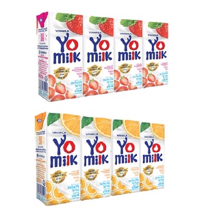 LỐC 4 HỘP SỮA CHUA UỐNG YOMILK HƯƠNG DÂU - HƯƠNG CAM  - VIỆT QUẤT BẠC HÀ 170ML