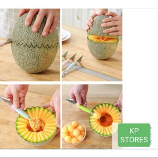 Dụng Cụ Gọt Tỉa Hoa Quả, trái cây 2 Đầu , Muỗng Múc Trái Cây, Muỗng Bingsu