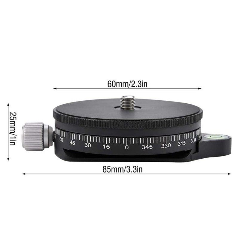 Tripod Base 360° Disc Tripod Quick Release Plate Panorama Base Head Clamp for DSLR Mirrorless Camera Digital Camera