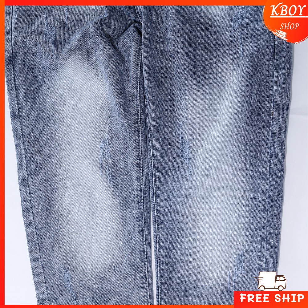 Quần jeans nam chất bò Kboy Shop Quần rin nam xanh ống đứng cao cấp, đẹp, vải mềm mịn, xước nhẹ - QJ04/QJ13/QJ31/QJ32