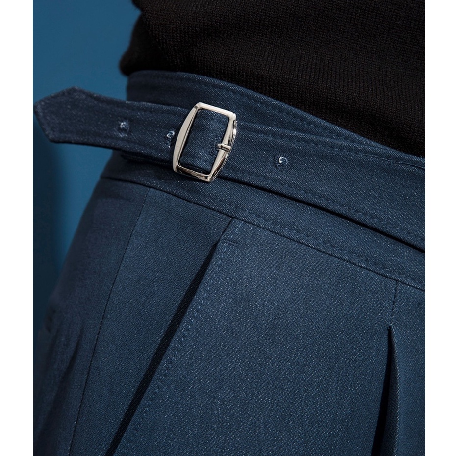 Quần Âu Nam QA4, Quần Tây Nam Vải Jeans Đen, Xanh, Phong Cách Cổ Điển Paris Ý