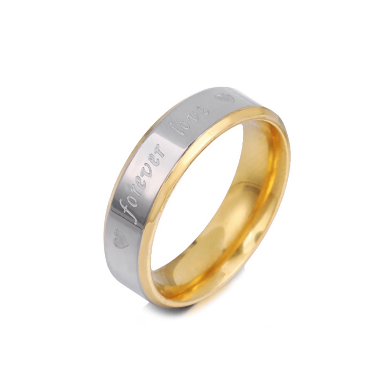 Nhẫn cặp bằng thép không gỉ 6mm thời trang Hàn Quốc độc đáo