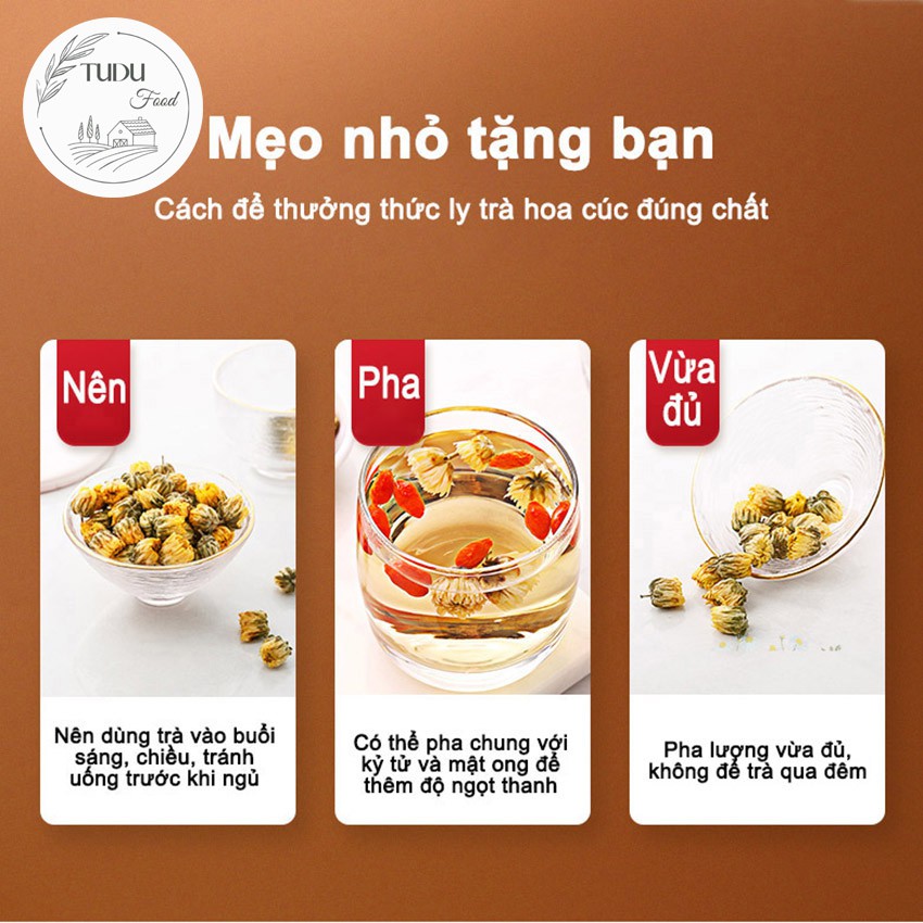 150g Trà hoa cúc thượng hạng loại 1 chất lượng tốt tác dụng thanh nhiệt, bông cúc nụ khô, sạch đóng gói túi zip