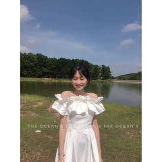 Váy trễ vai bèo bèo trắng
